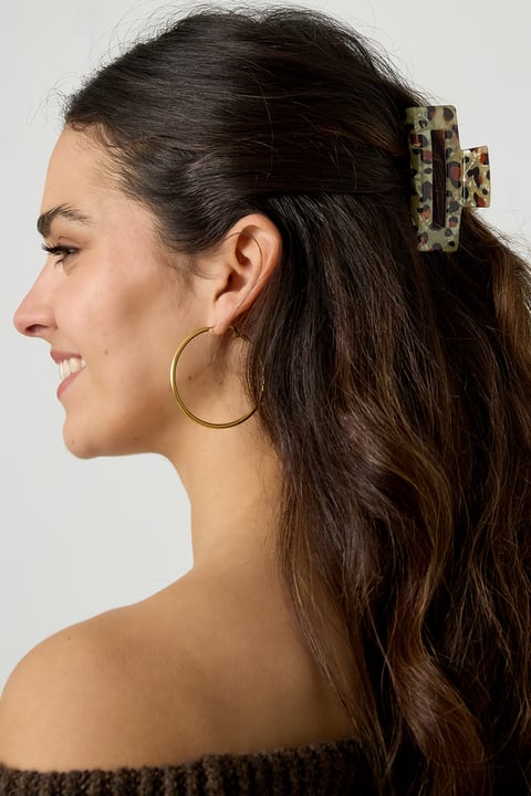 Leopar Desenli Saç Tokaları Akrilik Günlük Aksesuarlar