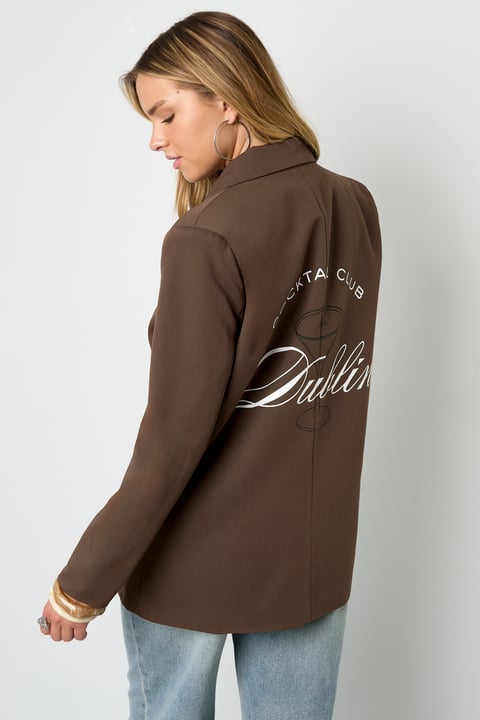 Woven Polyester Fiber Women's Suit Jacket Elegant Letters