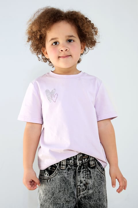 Coton T-shirt Enfant Casual Motif Cœur Brodé