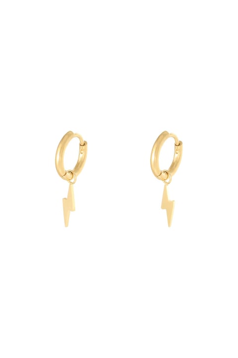 Earrings Bolt Gold Color Stainless Steel 2