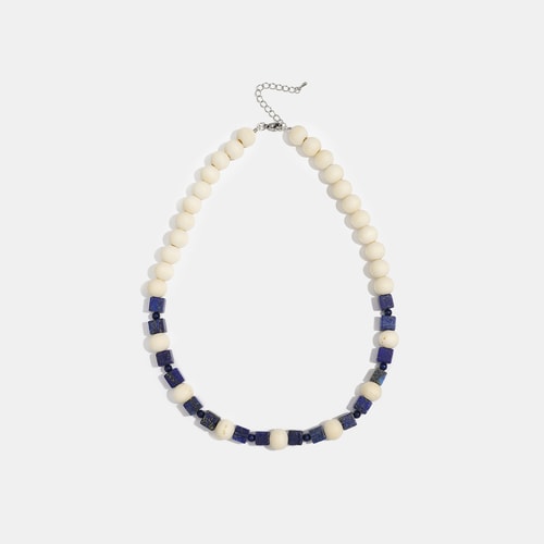 1 Piece Indie Style Stone & Wooden Beaded Necklace