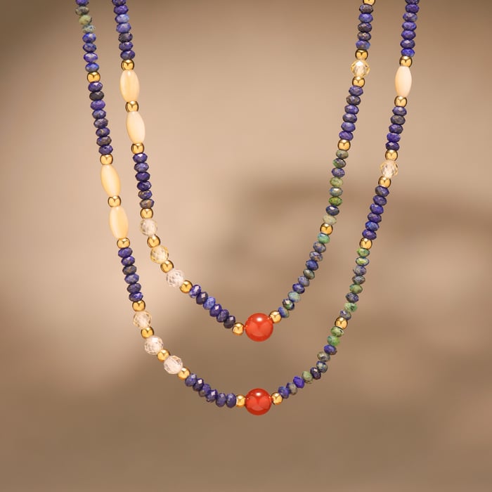 1 Piece Classic Series Elegant Beads Natural Stones Women's Beaded Necklaces h5Picture7