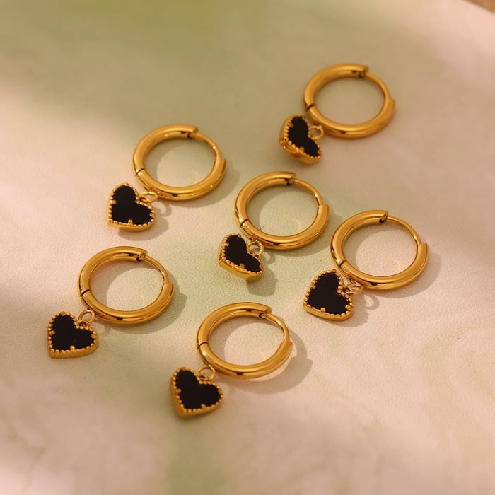 1 Pair Romantic Series Agate Stainless Steel Gold Color Women's Drop Earrings h5Picture4