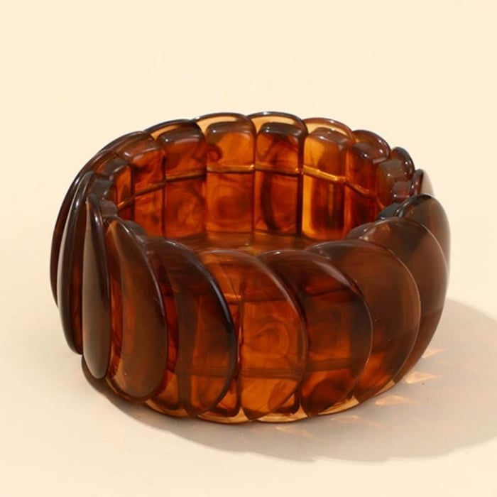 1 brazalete de acrílico de lujo con degradado retro para mujer.