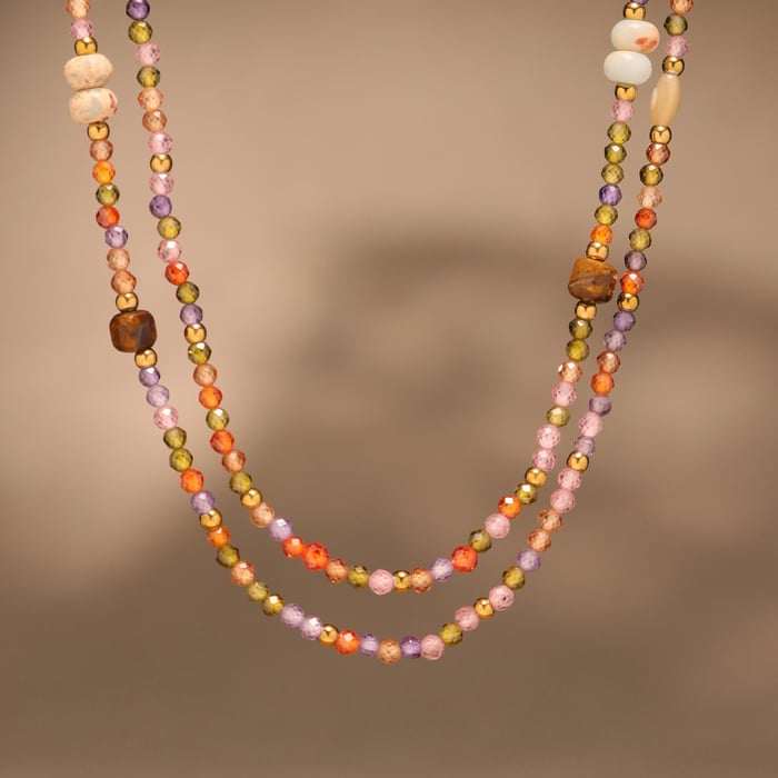 1 Piece Series Colorful Beads Natural Stones Women's Beaded Necklaces h5Picture5
