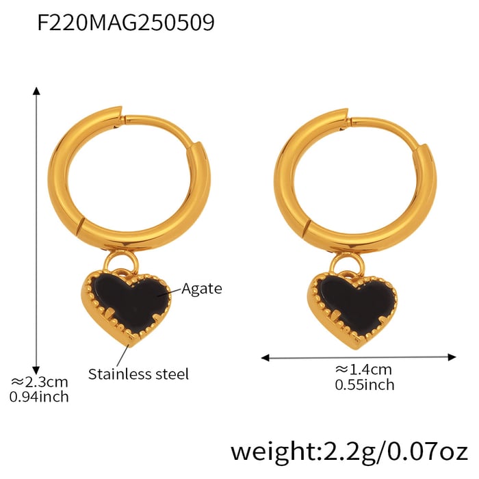 1 Pair Romantic Series Agate Stainless Steel Gold Color Women's Drop Earrings h5Picture2