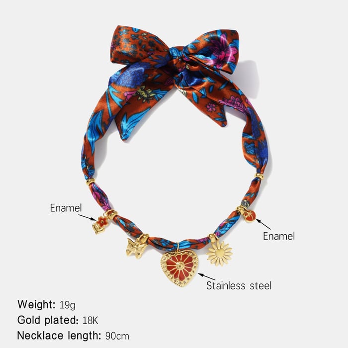 Enamel Heart Stainless Steel Pendant Necklaces