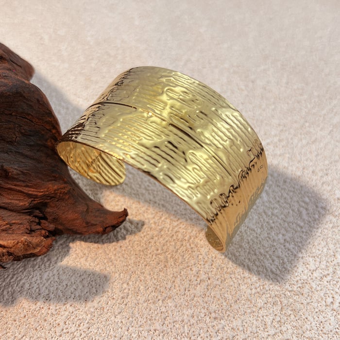 1 Piece Stainless Steel Gold Color Cuff Bracelet Picture3