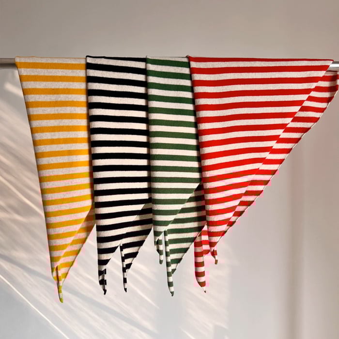 1 Piece Ins Style Strip Pattern Triangular Scarf Picture2