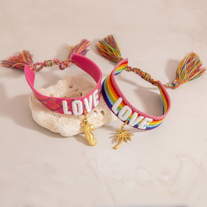 1 Piece Fabric Charm Bracelet Picture3