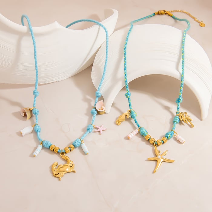 Oceanic Stainless Steel Gold Color Pendant Necklaces Picture3