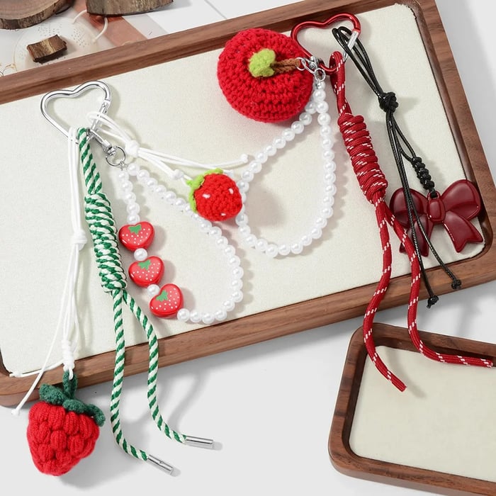 1 Piece Sweet Strawberry Bag Charm Picture3