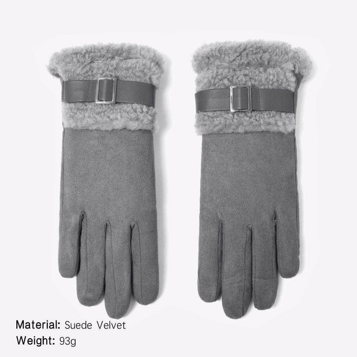 1 Pair Elegant Thickened Suede Winter Gloves Picture2