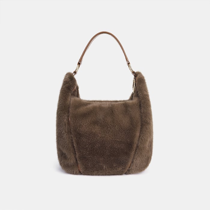 1 Piece Simple Furry  Solid Color Women's Shoulder Bags Picture3