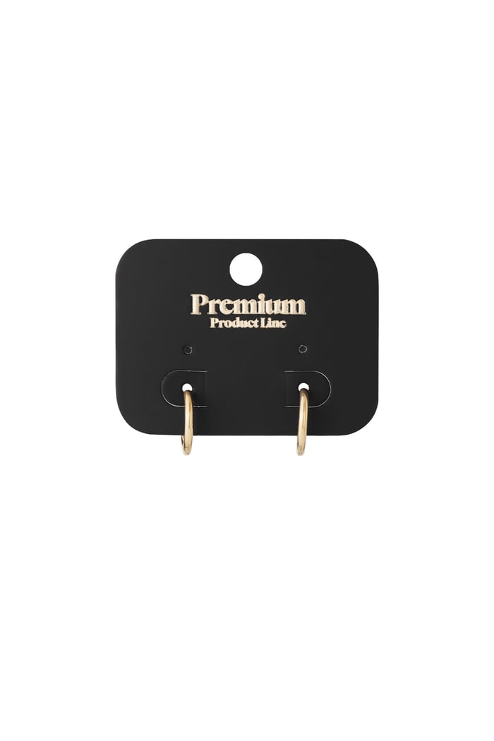 Creoles simple M Gold Color Stainless Steel Picture5