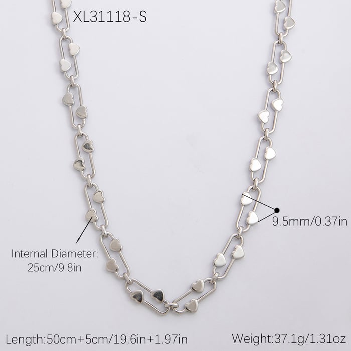 1 piece simple series daily heart stainless steel  gold color plated unisex pendant necklaces