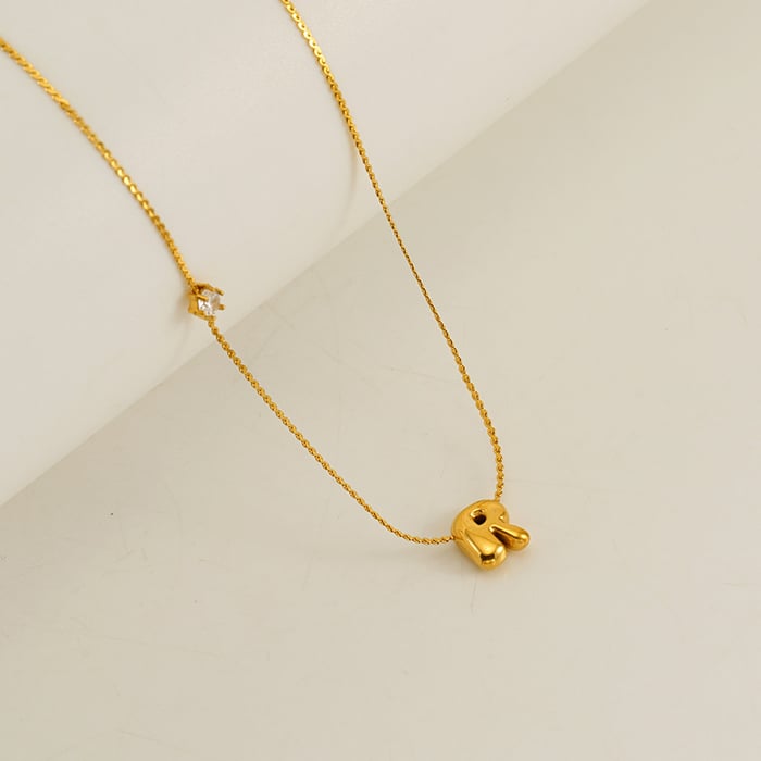 1 Piece Simple Series Daily Letter Golden Women’s Pendant Necklaces