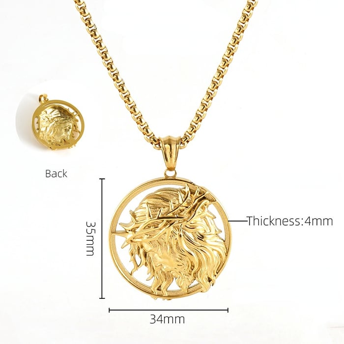 1 Piece Golden Color 3D Relief women's Unisex Necklace