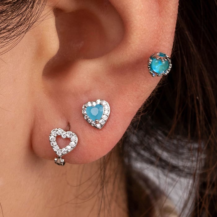1 Piece Simple Series Classic Heart Copper No Plating Material Zircon Women Stud Earrings h5Picture2