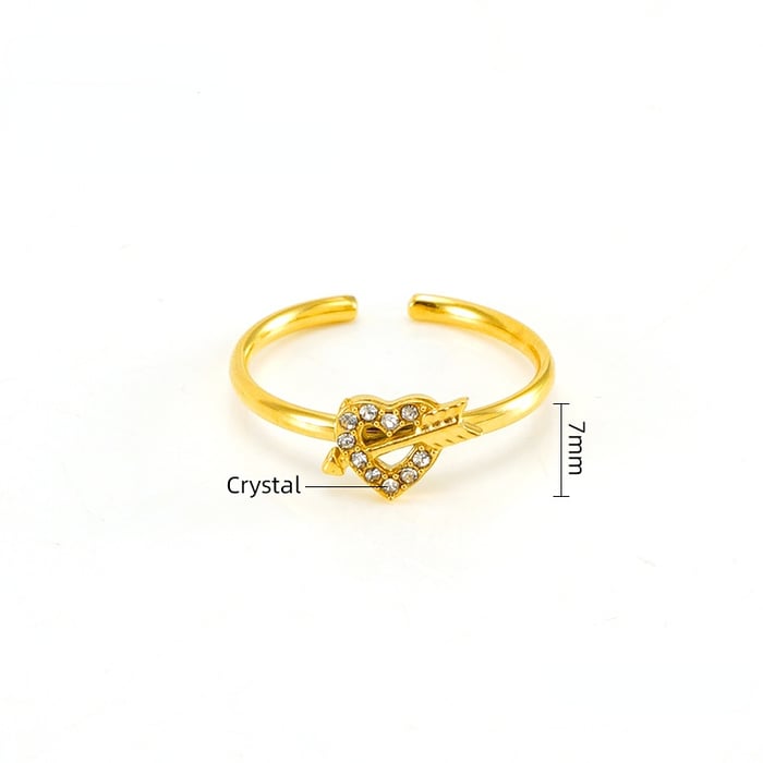 1 Pair Simple Series Gold Color Women's  Adjustable Ring
