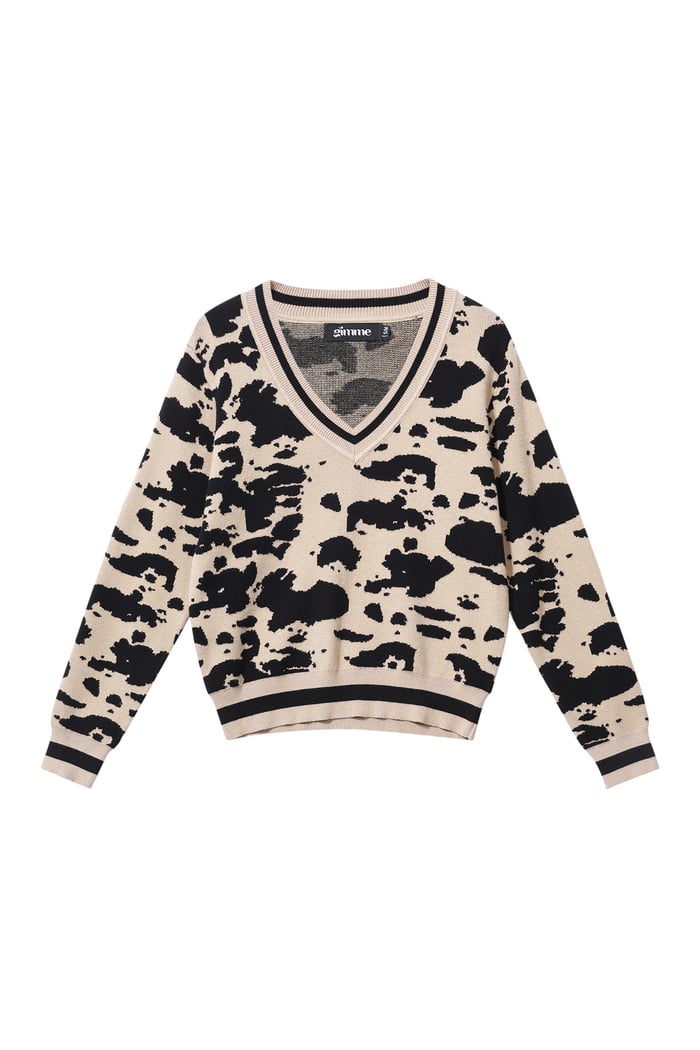 Adhesive (human cotton) Knit sweaters Leopard print Casual Fall/Winter  Clothes