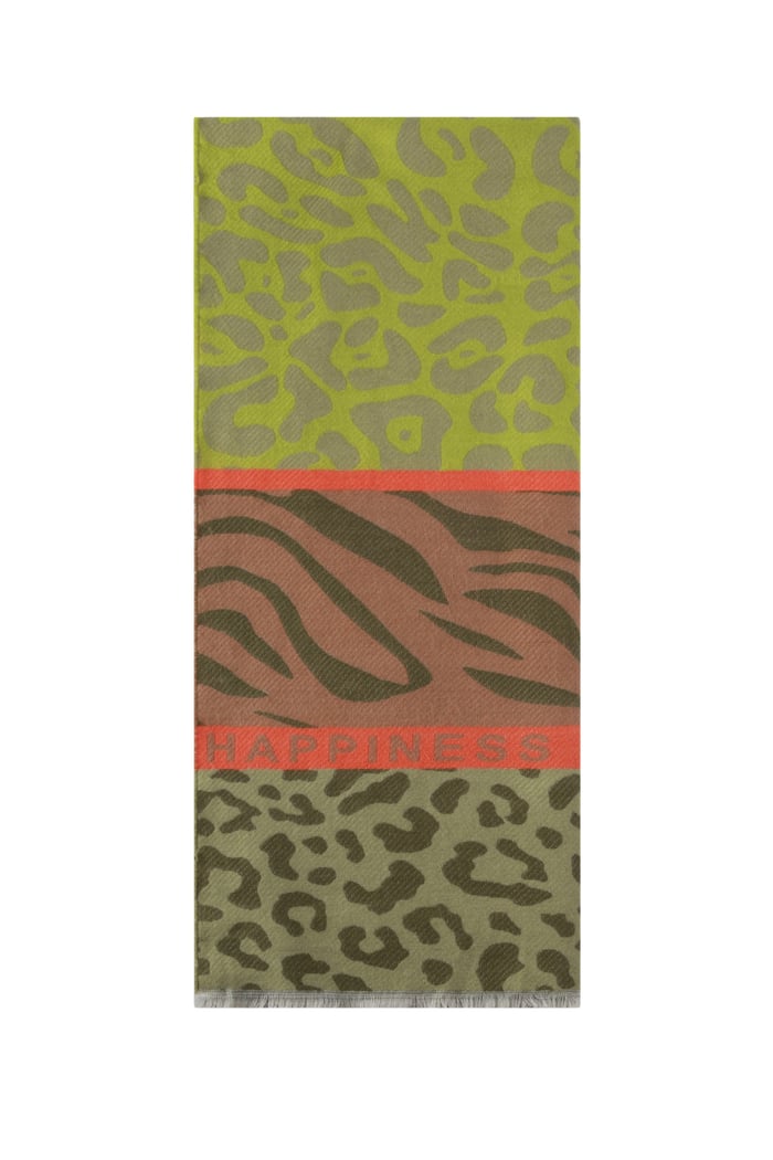 Striking scarf with prints and text h5Picture5