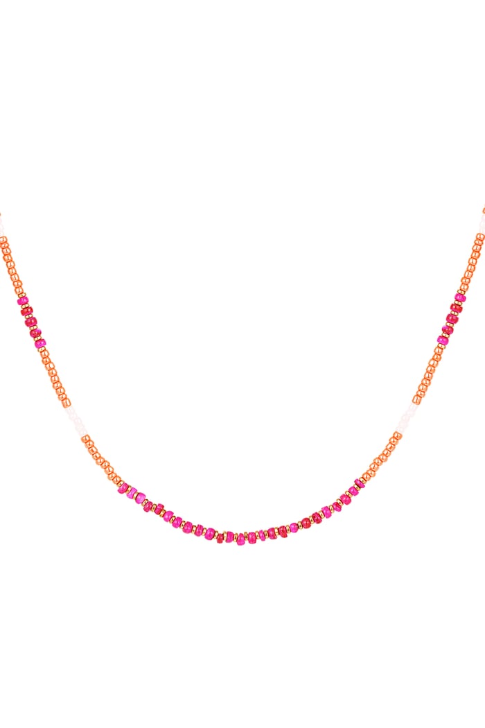 Necklace beaded party - orange/Gold color 