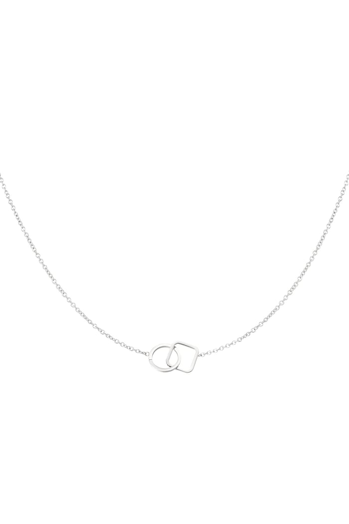 Quadratisch und rund verbundene Kette – Goldfarbe - Goldfarbefarbe 