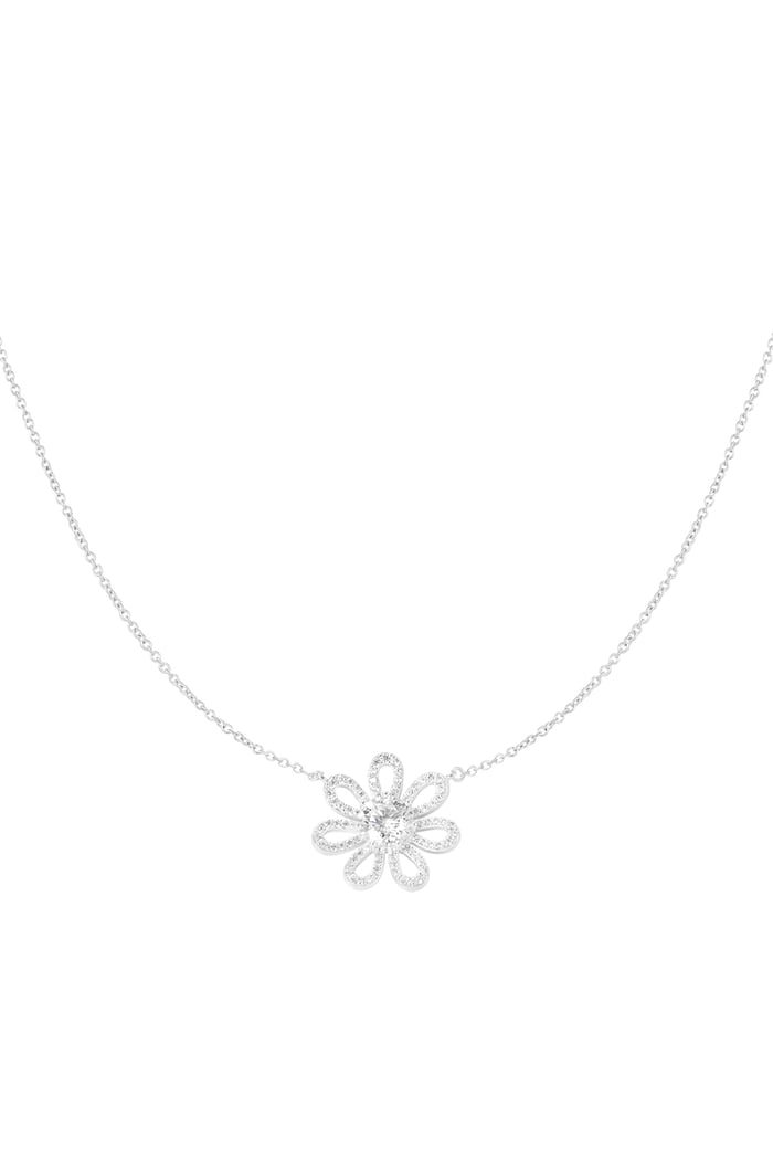 necklace rhinestones flower 