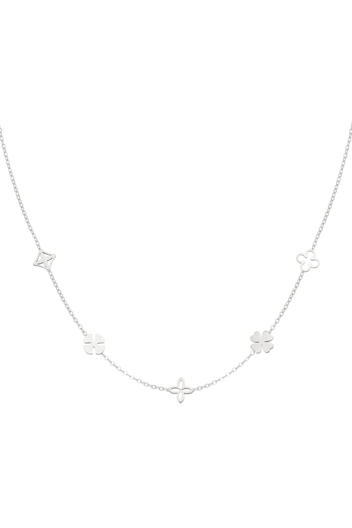 Flower-Power-Halskette – Silber