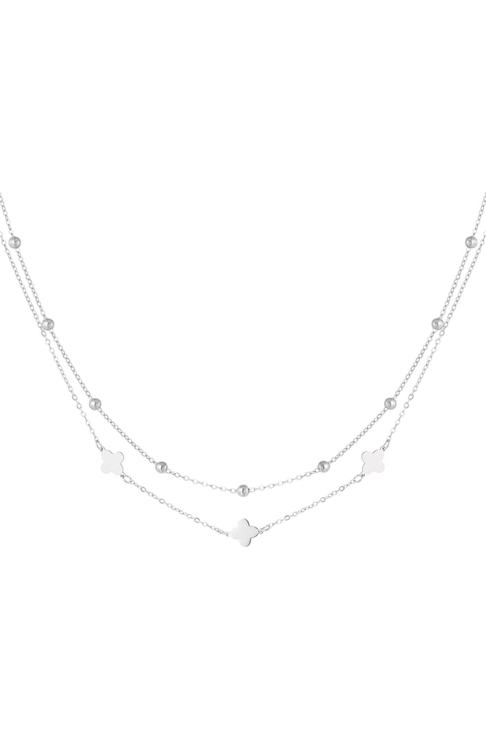 necklace double clover/balls