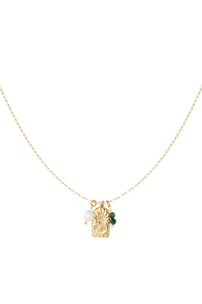 Necklace charm party - Gold color/purple