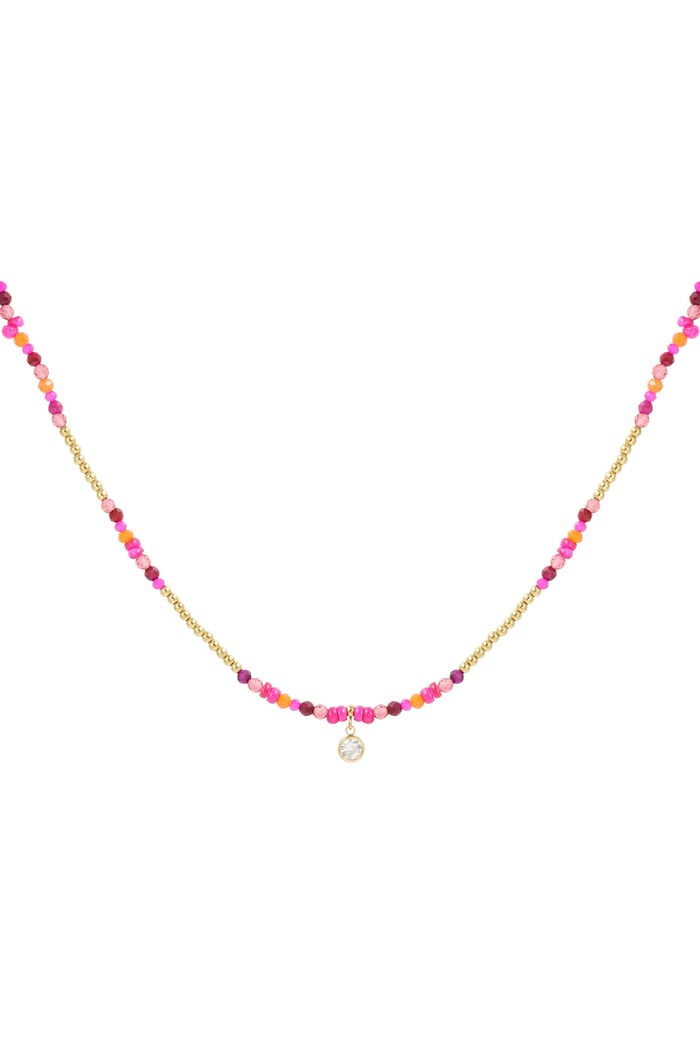 Bunte Halskette aus Naturstein und Strass