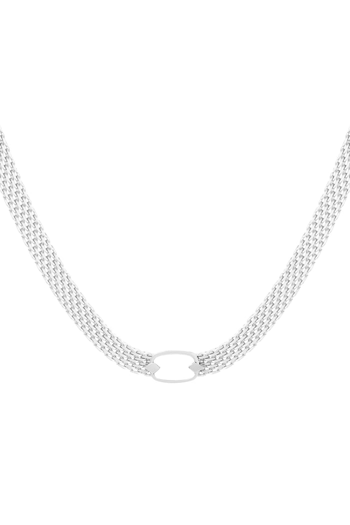 Flat links necklace - Silver Color color
