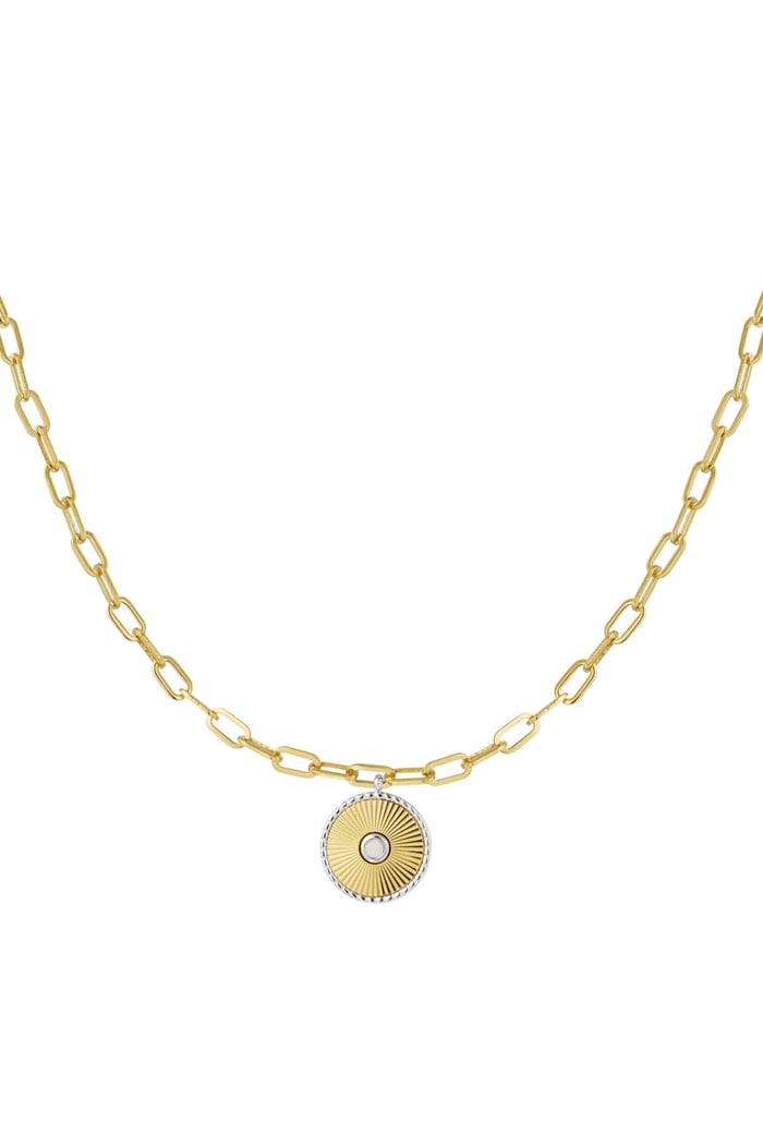 Gliederkette mit Goldfarbe-/Silberdetails – Goldfarbe - Goldfarbefarbe