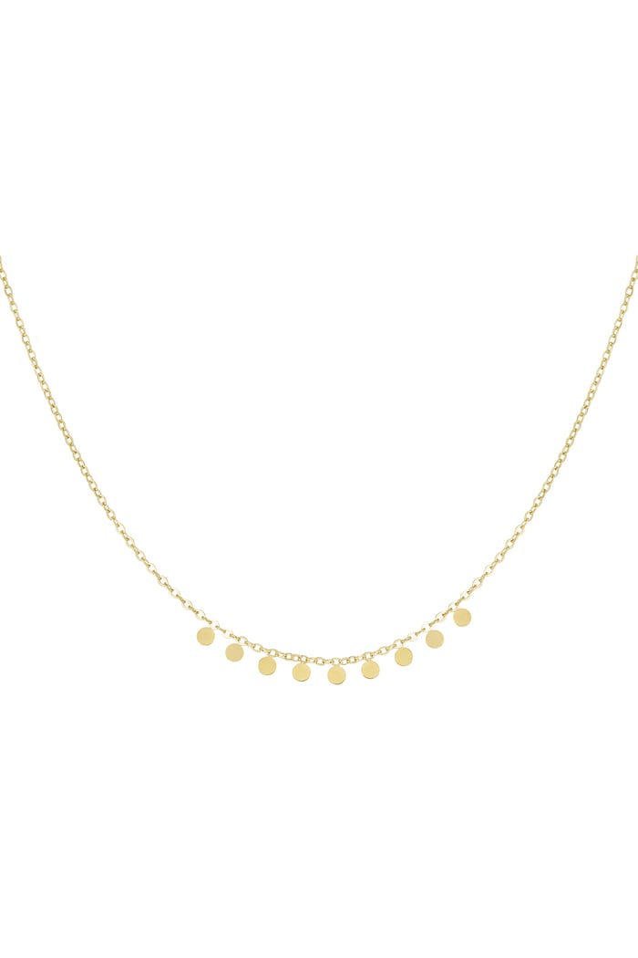 Simple necklace with round pendants - Silver Color color 