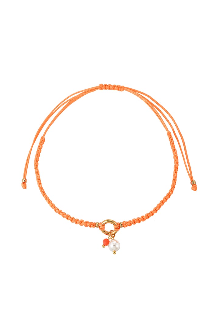 Cavigliera semplice intrecciata con perla 