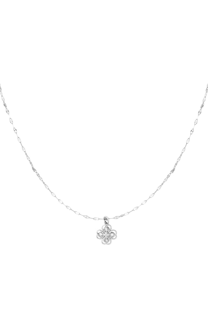 Gedrehte Halskette mit Kleeblatt – Goldfarbe - Goldfarbefarbe