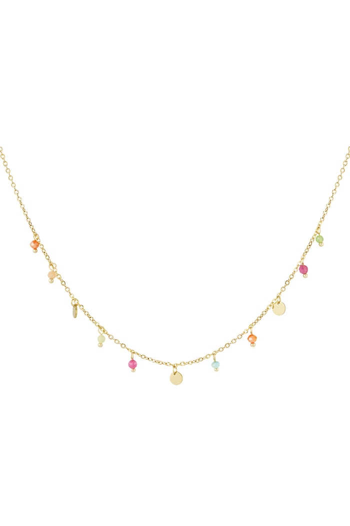 Charm-Halskette Bunter Tag – Goldfarbe - Goldfarbefarbe