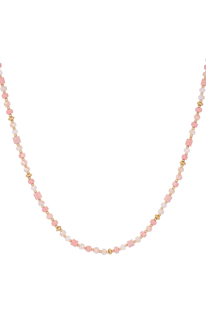 Kleurrijke festival ketting - blauw/Goud kleur