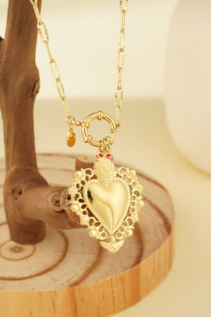 tropical heart charm necklace Picture4