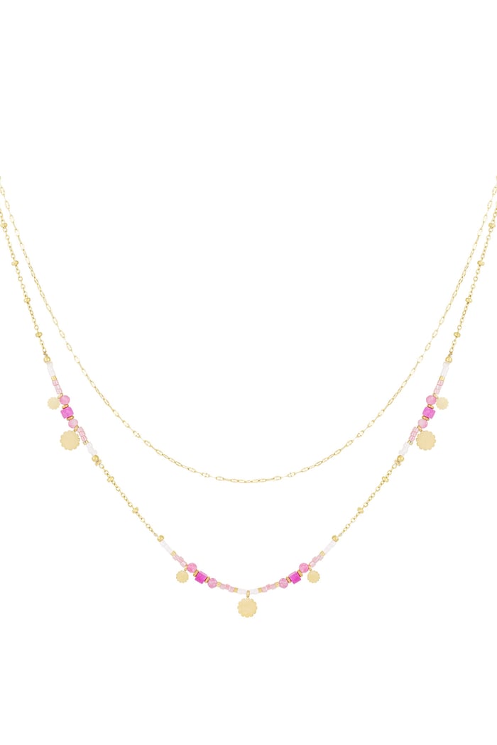 collana ciondoli rosa 