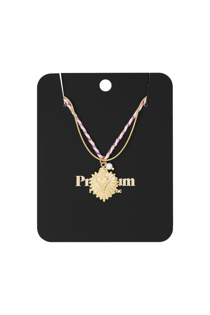 ketting colorful heartbeat - roze & (Pak met plastic zak) h5Afbeelding2