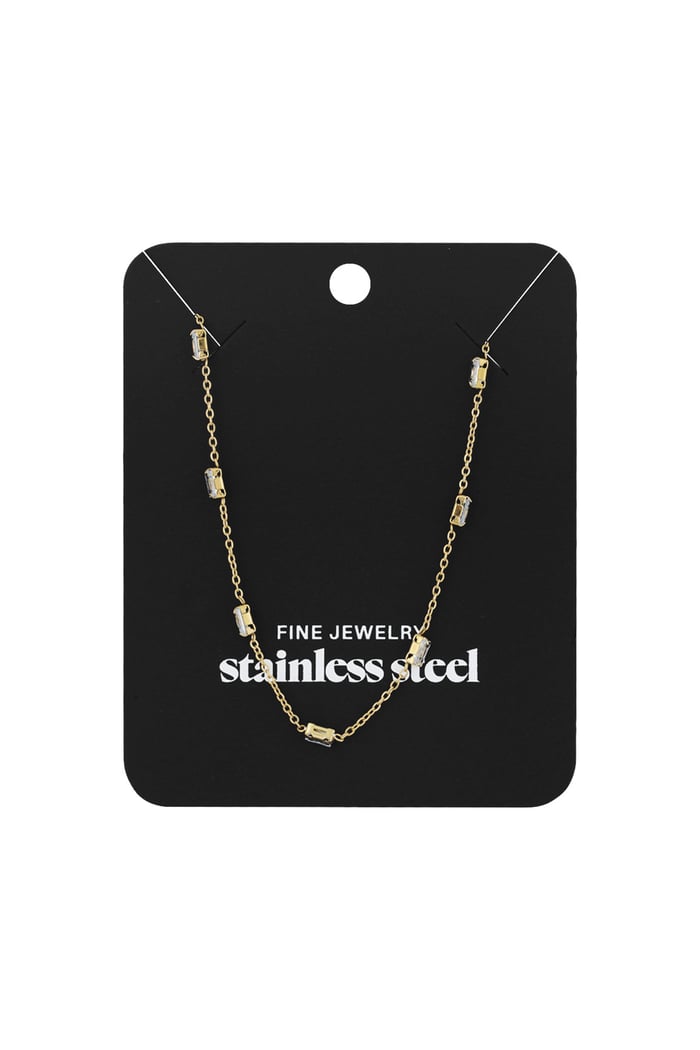 Halskette mit Diamantglanz - Goldfarben h5Bild3