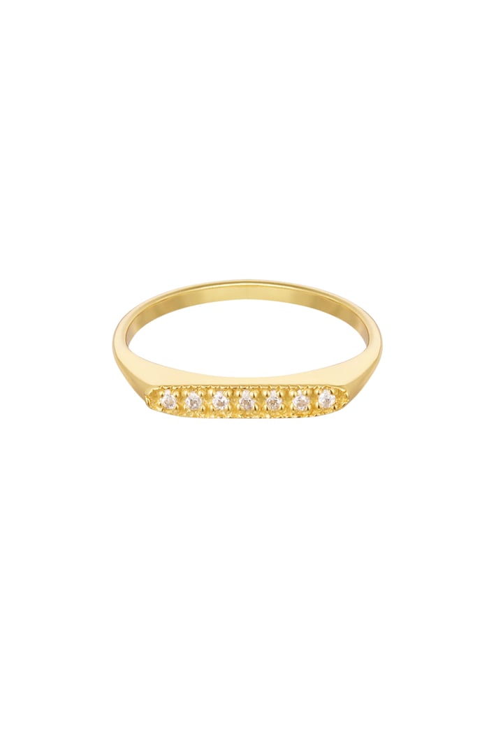 Ringschiene mit Steinen - 925er Silber - Goldfarbe - 16