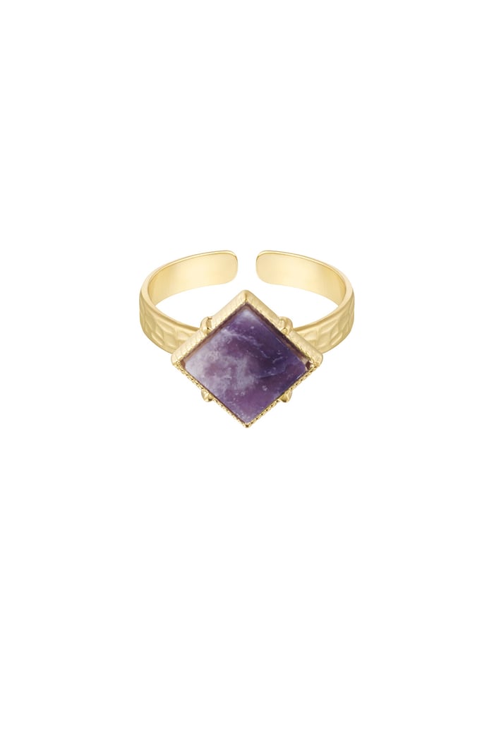 Ring diamond stone - Gold color/green