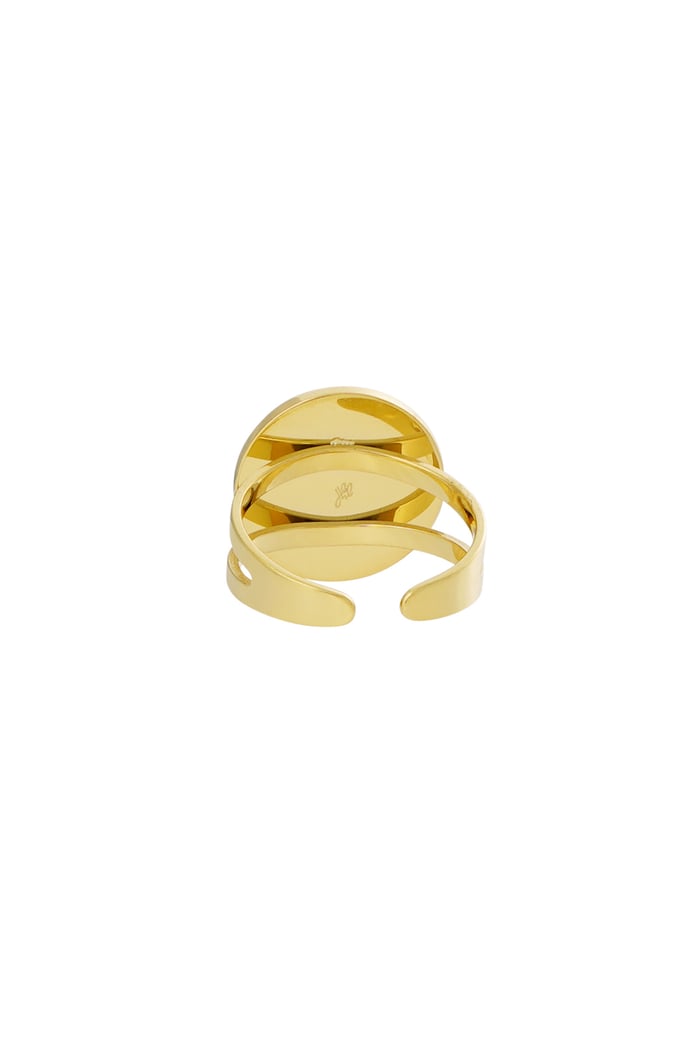 Round natural stone ring with sun h5Picture3