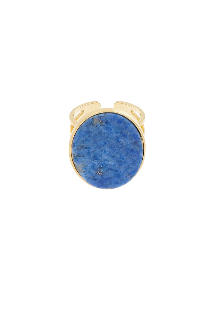 Ring großer Stein - Goldfarbe/Türkis 