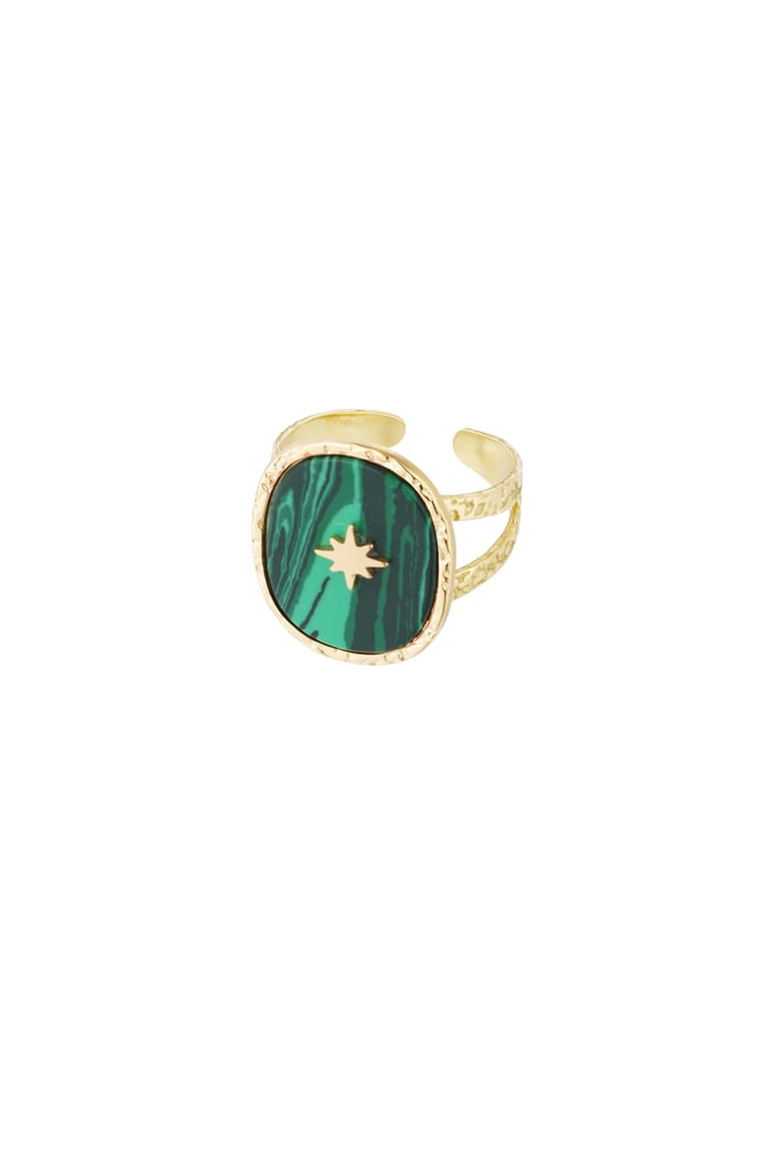 Ring stone with star - Gold color/blue