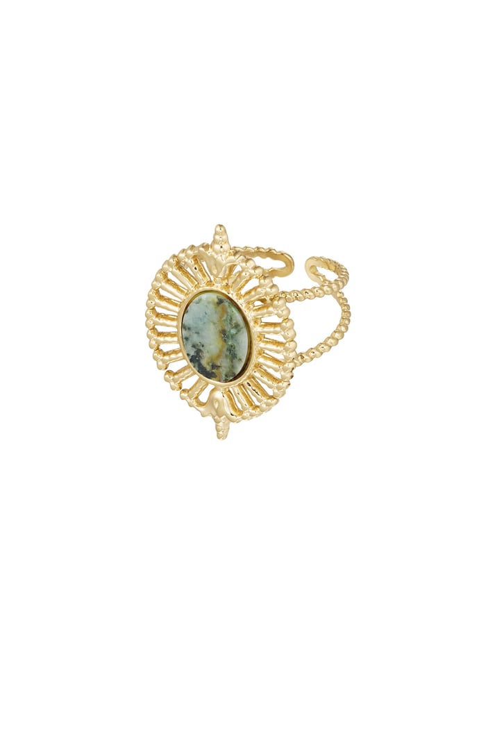 ring fan with stone 